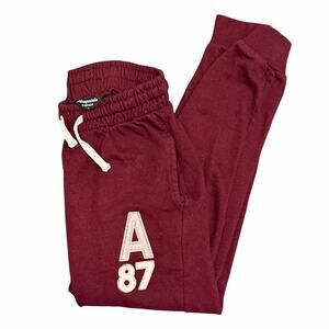 Y2K Aeropostale Sleepwear Fleece Logo Maroon Jogger Sweatpants Size Large